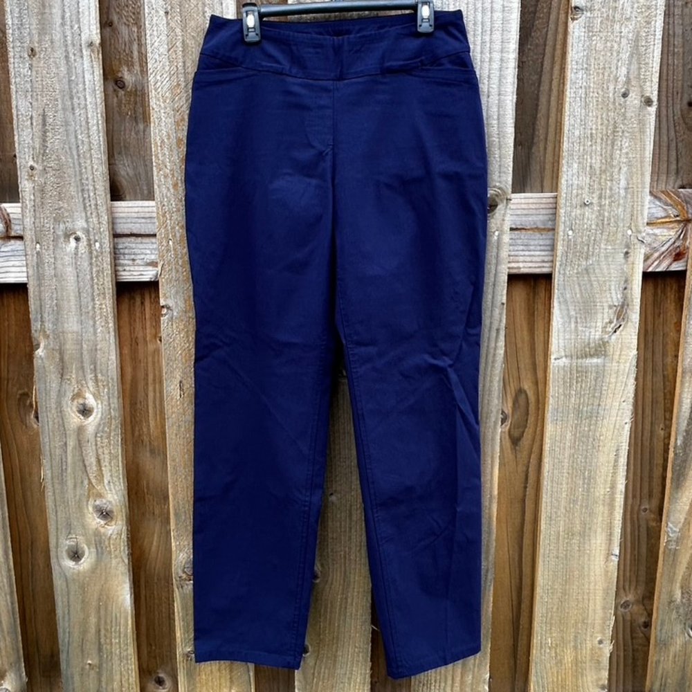 💐🌷Westbound Navy Blue Flat Front Pull-on Pants  Size 12L. EUC